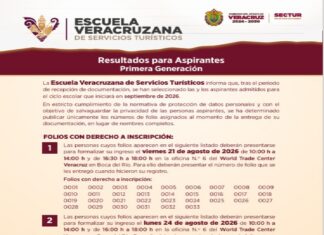 Publica Sectur resultados de admisión de la Escuela Veracruzana de Servicios Turísticos