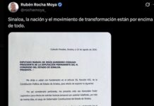 El regreso efimero de Rubén Rocha Moya
