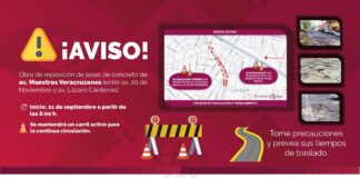 Este lunes inician trabajos de obra pública sobre Maestros Veracruzanos