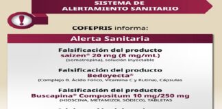 #AlertaSanitaria: Cofepris advierte falsificación de medicamento Saizen, Bedoyecta y Buscapina