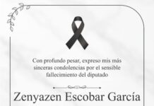 Gobernadora Nahle lamenta deceso del diputado Zenyazen Escobar García y expresa su pésame a familia