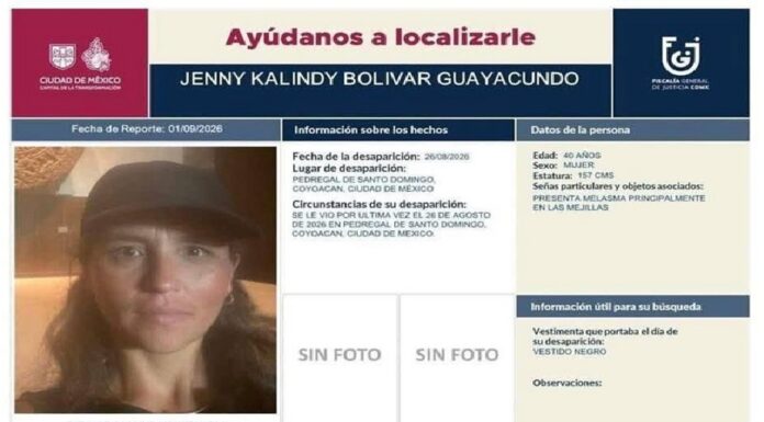 Fiscalía asegura inmueble en Coyoacán en caso de estudiante ecuatoriana desaparecida hace 12 días en CDMX