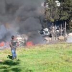 Explota pipa sobre la autopista Xalapa-Perote, a la altura de Tlacolulan