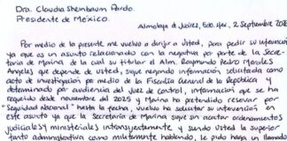 Farías Laguna pide a la Presidenta Sheinbaum intervenir y acusa a Marina de ocultar información en caso de huachicol fiscal