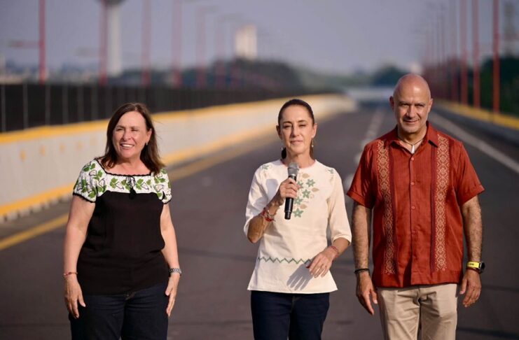 Presidenta Claudia Sheinbaum inaugura Puente Acceso al Puerto de Veracruz; es uno de los 400 puentes que se construirán en el sexenio