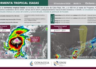Tormenta tropical Isaías se aleja de Veracruz; disminuirán las lluvias durante esta semana: Conagua.