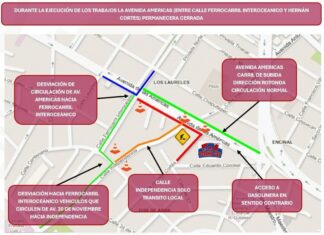 Ayuntamiento informa sobre cierre vial en la avenida Américas por obras de drenaje pluvial