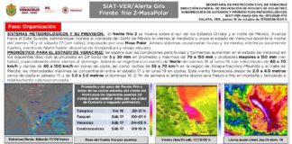 #Veracruz: Alerta Gris por Frente Frío 2, aumenta probabilidad de lluvias para la zona norte