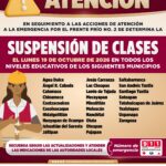 #Veracruz: Gobierno del Estado suspende clases en 28 municipios ante efectos del FF2