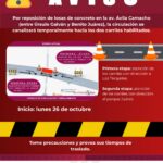 Cierres viales a partir del lunes por inicio de obras; se exhorta a prevenir los traslados