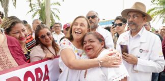 Rocío Nahle anuncia apoyos para mil 500 mujeres indígenas y revisión de obras y hospitales en el Totonacapan.
