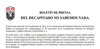SME se deslinda de hechos violentos que decapitaron estatua de Felipe Calderón