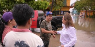 Video: Gobernadora exhorta a a gente de Nanchital en zona de riesgo acudan a refugios
