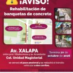 Esta noche, reducción de carriles y cierre peatonal por obras en avenida Xalapa
