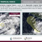 Tormenta tropical Vance se forma en el Pacífico; prevén que alcance fuerza de huracán