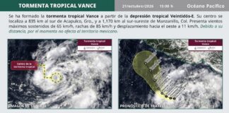 Tormenta tropical Vance se forma en el Pacífico; prevén que alcance fuerza de huracán